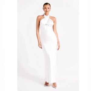 Meshki Marvelle Satin Halter Maxi Dress | BNWT | XS